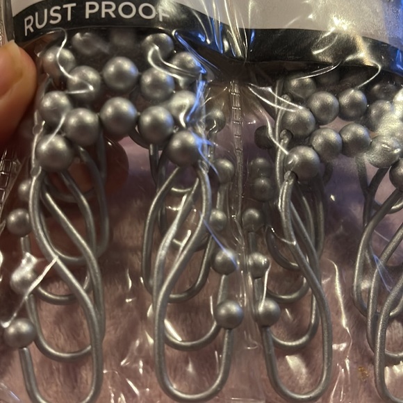 12~DOUBLE Rolling Shower Rings RUST PROOF Silver - Picture 6 of 6